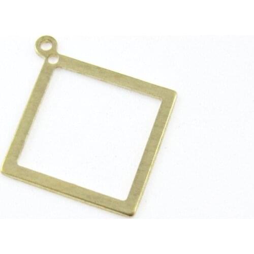 Brass earring charm Brass findings 23x20.7x0.6mm Square Raw brass necklace pendant -20pcs R1470