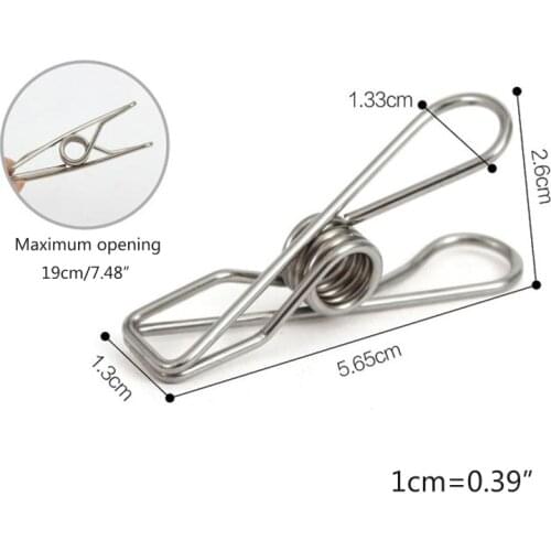 20 Pcs Multipurpose Windproof Clothespin Stainless Steel Marine Grade Durable U2JC