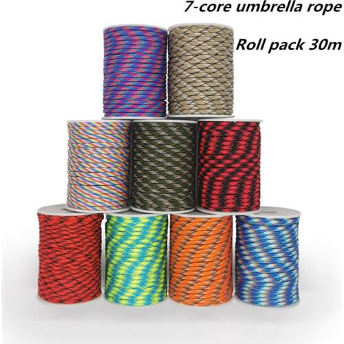 30M 550 Military Standard 7-Core Paracord Rope 4mm Outdoor Parachute Cord Survival Umbrella Tent Lanyard Strap