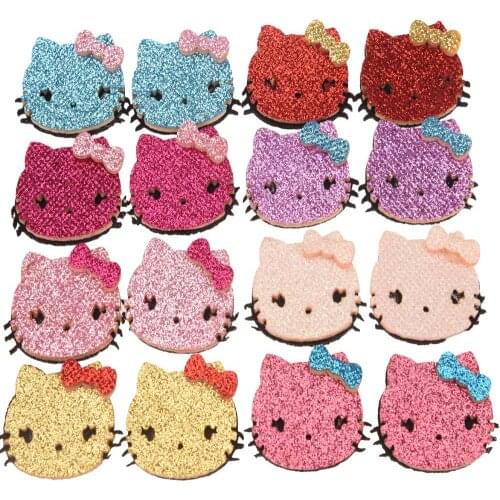 300pcs Boutique 3cm DIY Accessories Cat Patch Hair Accessories Cute Flowers Fashion Headwrap for Barrette No Hairbows