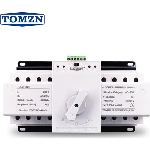 4P 63A 380V MCB type Dual Power Automatic transfer switch ATS
