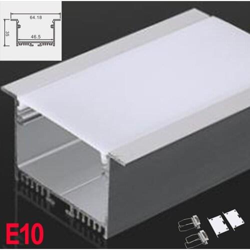 6Set E10 100cm U Shape Aluminum Channel Profile With Cover, End Caps and Hanging Wire for LED Bar lights