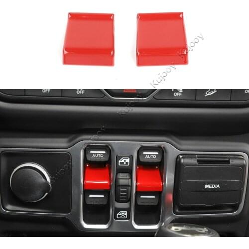 ABS Car Window Lift Control Panel Cover Decor Frame Trim for Jeep Wrangler JL 2018