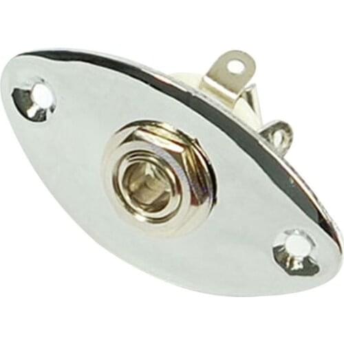 For Electronic Guitar Guitar Accessories Output Cat Eye Oval Jack Plate Chrome M68D