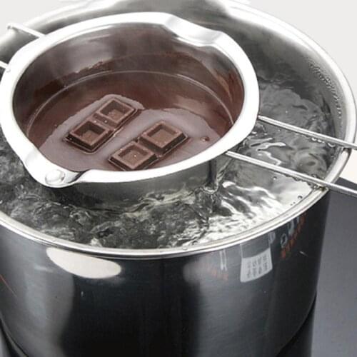 Non-stick Long Handle Melting Pot Stainless Steel Chocolate Butter Fondue Melting Pot Household Milk Boiler Kitchen Accessories