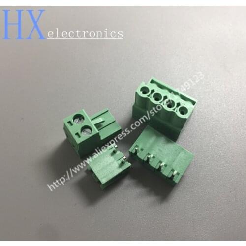 Free shipping 10SET 2EDG5.08 2P 3 4 5 6 7 8P Directly Curved Needle 5.08MM Connection Terminal Green