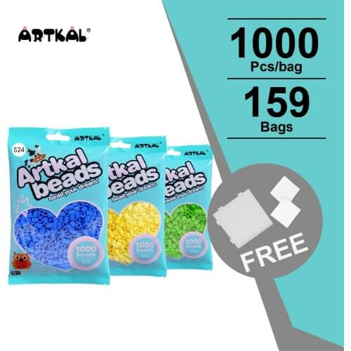 159 solid colors artkal beads 1000 pcs/bag midi 5mm perler beads kids handicraft toys