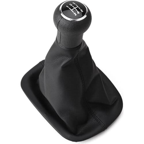 Black 5-Speed Shift Knob Gear Boot Cover for Volkswagen PASSAT B5 Peugeot 307 308 408 Leather Dust-proof Car styling