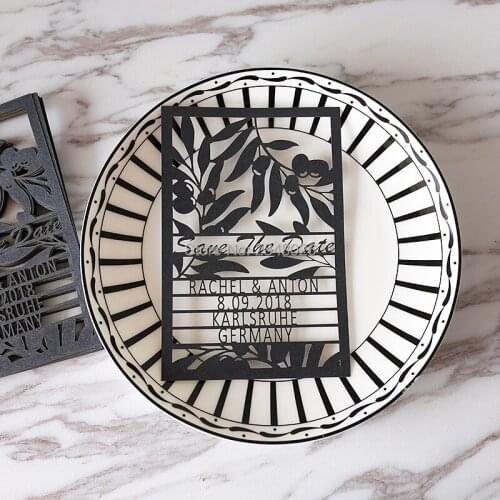 Customized OLIVE BRANCH laser cut save the date laser cutting wedding save the date cards and invitation cards
