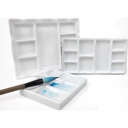 1 Pcs Ceramics Square Watercolor Palette water tank Office Calligraphy painting supplies