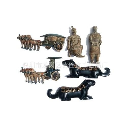 Chinas Shaanxi Xi'an Qin Shi Huang Terracotta Warriors and Horses Carriage 3D Stereo Retro Fridge Magnet