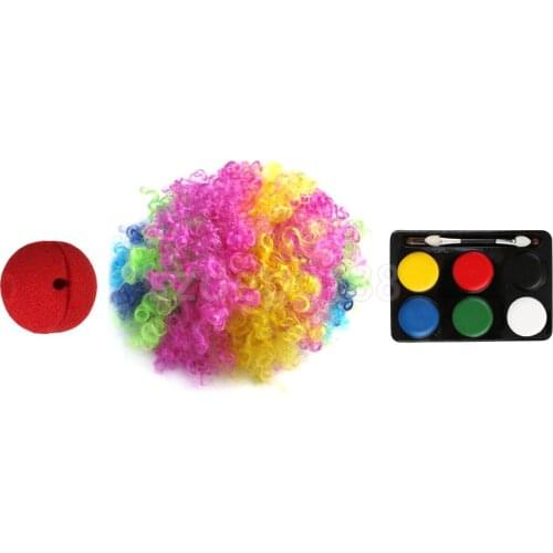 Clown Joker Costume Accessories Red Nose Face Painting Makeup Palette