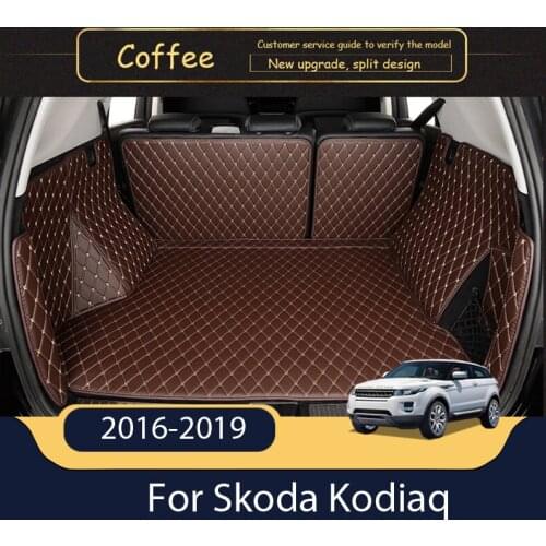 The Trunk Cargo Leather Liner Car Boot Liner Cargo Compartment Floor Carpet Mud For Skoda Kodiaq 2016-2019