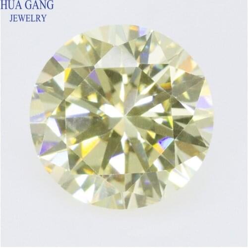 Lemon Round Shape Cubic Zirconia AAAAA Brilliant Cut Loose CZ Stone Synthetic Gems For Jewelry 0.8~15mm Free shipping
