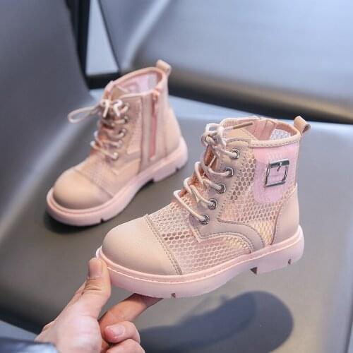 Summer Girl Shoes Children Fashion Transparent Mesh Cool flat Boots Single Breathable Kids Ankle Booties Boys Girl Casual Boots