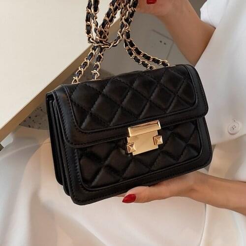 Lozenge Small Chain Women Crossbody Bags Simple Lattice Messenger Bag Diamond Lattice Female Shoulder Bag Flap Designer Handbags