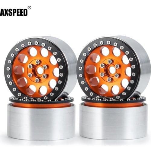 AXSPEED 1/2/4/5 Pcs Metal Beadlock Wheel Hub 2.2 inch Wheel Rim for 1/10 Axial Wraith 90048 RR10 RC Rock Crawler Car