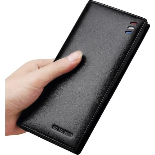 Genuine leather mens wallet fashionable cowhide truck bag business handbag