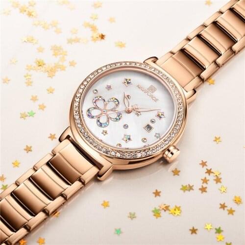 NAVIFORCE Top Brand Luxury Watches Womens Lady Waterproof Quartz Date Display Clock Gift Girl Wife Wrist Watch Relogio Feminino