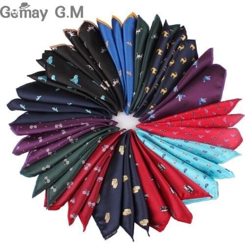 Lovely Carton Pocket Square For Men Business Chest Towel Hanky Gentlemen Animal Hankies Classic Suit Mens Handkerchief