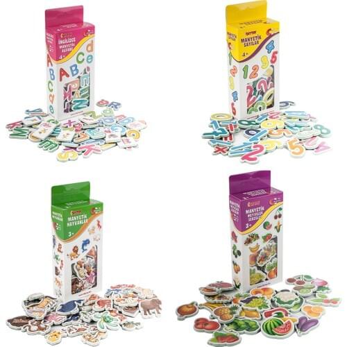 Diytoy Educational Magnetic Educational Kit English Alphabet Letters + Numbers + Animals + Fruits and Vegetables
