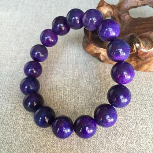 Natural Purple Charoite Crystal Round Beads Charming Bracelet 12-16mm AAAA