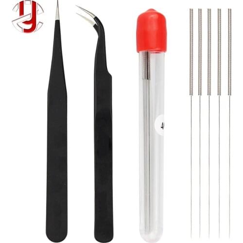 3D Printer Parts Nozzle cleaner Bendable Drill Bit and Tweezers for Extruder Cleaning of V6 j-head Hotend Nozzle