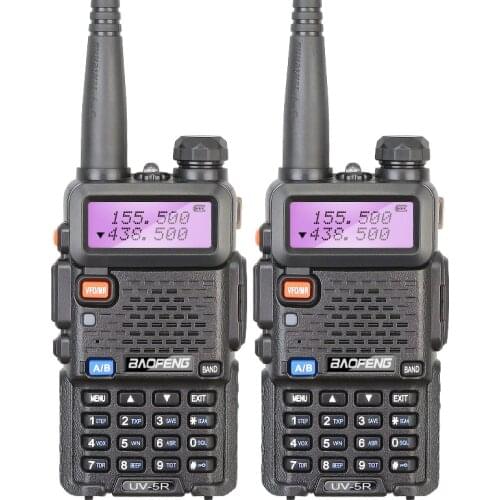 Original 2 Pcs Baofeng UV 5R Walkie Talkie Portable Radio UHF&VHF UV-5R 5W Interphone Comunicador Two Way Radio Comunicator