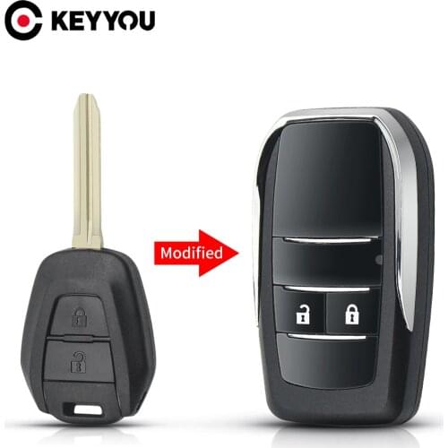 KEYYOU For Isuzu Original/Upgraded Flip Remote Key Fob 2 Buttons For Isuzu D-Max TOY43 Blade Key Cover Replacement