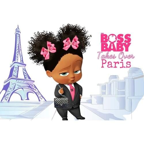 Paris Cartoon baby girl boss photo background vinyl kids photographic backdrops for photographer studio props fotografia lv-2584