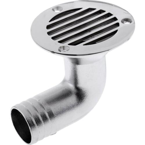 Heavy Duty 1-1/4" Boat Deck Drain 90 Deg 316 Stainless Steel Marine Hardware