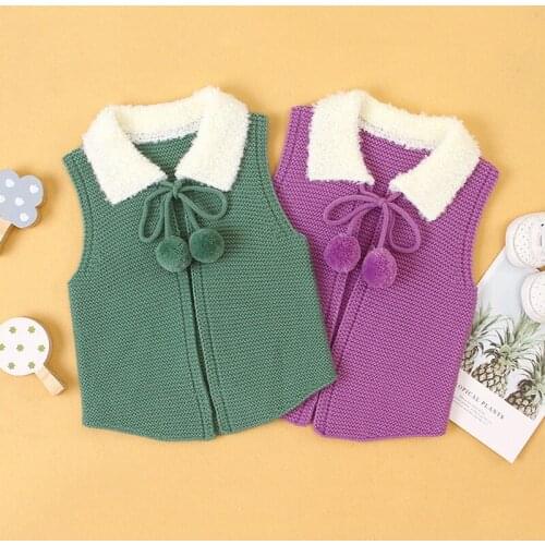 0-24M Newborn Kid Baby Girl Sweater Vest Autumn Winter Warm Knitted Top Sleeveless Knitwear Elegant Cute Sweet Princess Outfit