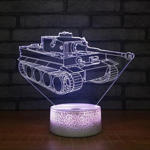Tank LED RGB Night Light 7 Color Cqahange Desk Light 135 Action Figure PVC Kids Toys Brinquedos Christmas Gift