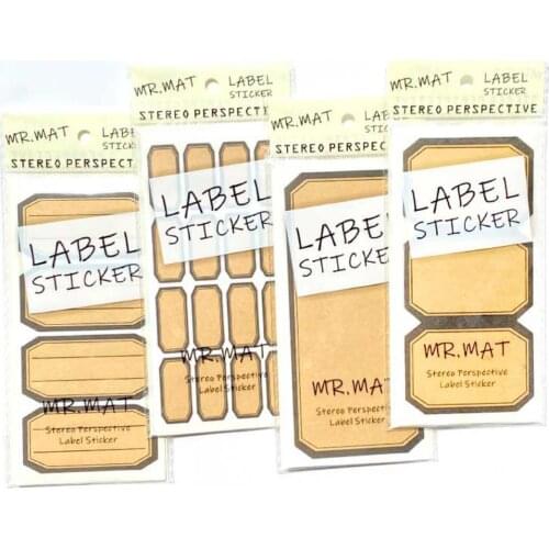 Vintage Basic Black Frame Writable Kraft Label Paper Sticker Package DIY Diary Journal Decoration Sticker Album Scrapbooking