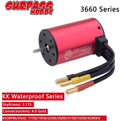 SURPASSHOBBY KK 3660 3.175mm 1750KV 2200KV 2600KV 3100KV 3300KV 3500KV 4200KV Waterproof Brushless Motor for 1:10 GTR/Lexus Car
