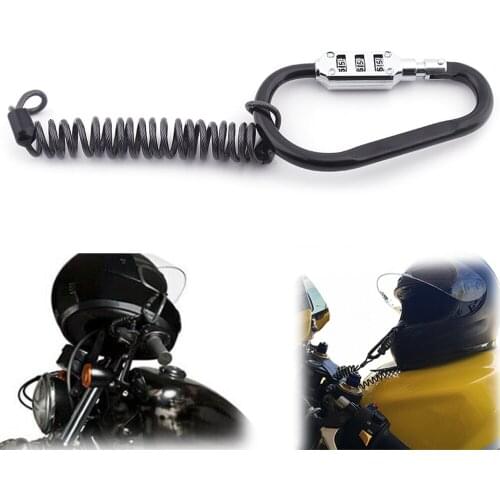 Bike Helmet Lock W/ Resettable Code PIN Spring Combination Lock For Motorcycle Helmet Jacket Luggage Security PIN Locking Chain