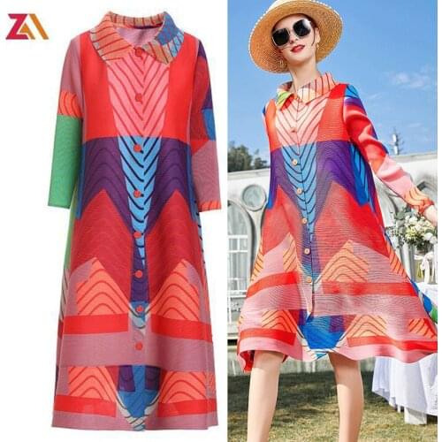 ZALady autumn spring oversized midi dress elegant block color long sleeve loose Drape shirt dresses women clothes wear vestidos