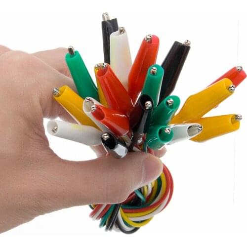 1set 10pcs Alligator Clips Electrical DIY Test Leads Alligator Double-ended Crocodile Clips Roach Clip Test Jumper Wire