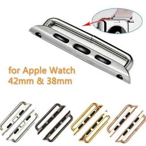 1 Pair Seamless Connector Clasp Buckle Connection Adapter for Apple Watch 38mm 42mm series 3 2 1 with Screwdriver