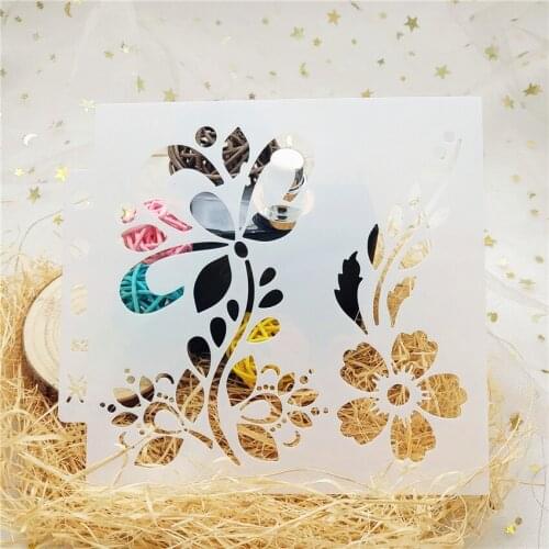 13*14 Butterfly Flower Plastic Mold Shield DIY Cake Scrapbook Stencils Hollow Embellishments Printing Lace Ruler Valentines Day