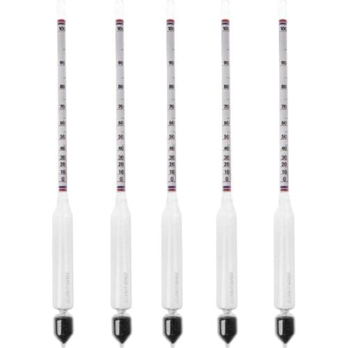 5 Pcs Hydrometer Tester Vintage Tools Alcoholmeter Alcohol Meter Wine Concentration Meter 0-50/0-100 hydrometer alcohol Tools
