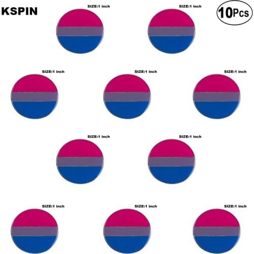 Bisexual Pride Lapel Pin Flag badge Brooch Pins Badges 10Pcs a Lot