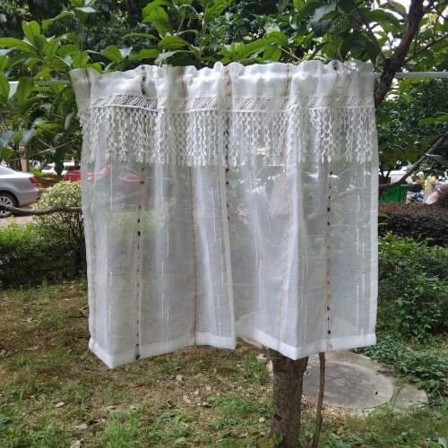 Boho Rainbow Colorful Stripe Tassel Valances for Farmhouse Door Partition Linen Faux Country Rural Gazebo Panel Drapes