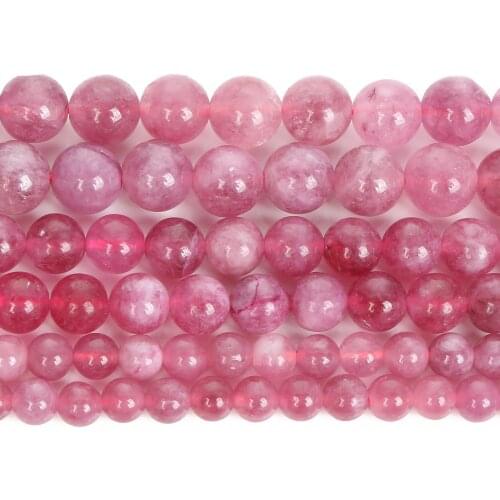 Natural Stone Beads Pink Tourmaline Quartz Round Beads For Jewelry Making DIY Bracelets Necklace Accessories Beads 6/8/10MM