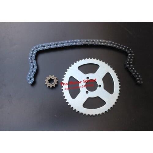T8F Sprocket Chain With Spare Master Link And Rear chain wheel fit 2 Stroke 47cc 49cc and engine teeth