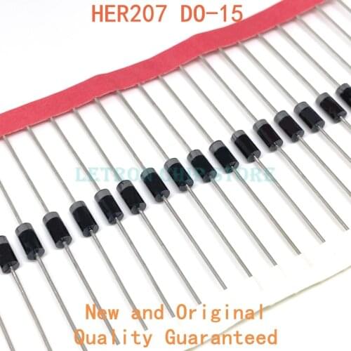 20PCS HER207 DO-15 DO-204 2A 800V Fast recovery diode