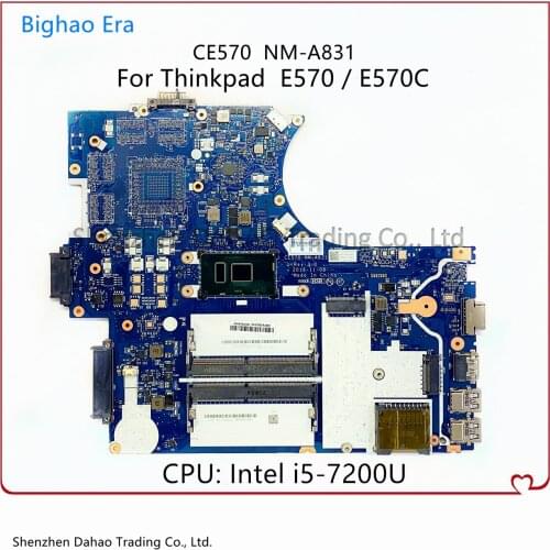 For Lenovo Thinkpad E570C E570 Laptop Motherboard CE570 NM-A831 With CPU I5-7200U FRU 01YR725 01HW731 100% Fully Tested