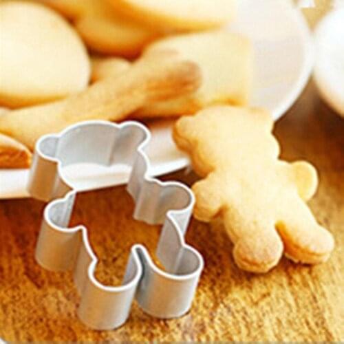 Biscuit Mold Cookie Cute 3D Bear Shape Cookie Cake Fondant Mold Cutters Biscuit Alloy Mould Bakeware Cookie Kitchen DIY Biscuit