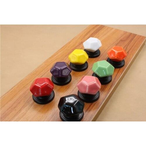 Ceramic Candy Color Cabinet Handles and Knobs Furniture Fittings Home Decorations