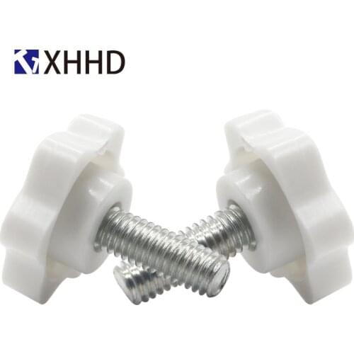 M4 M5 M6 M8M10 White Star Shape Thread Clamping Handle Bolt Bakelite Hand Knob Tightening Screw Industry Equipment Plastic Steel